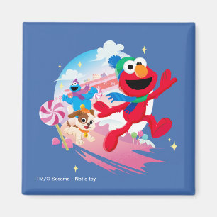 Elmo, Tango och Cookie Monster Bästa jul någonsi Magnet