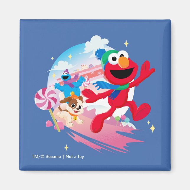 Elmo, Tango och Cookie Monster | Bästa jul någonsi Magnet (Framsidan)