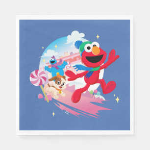Elmo, Tango och Cookie Monster   Bästa jul någonsi Pappersservett