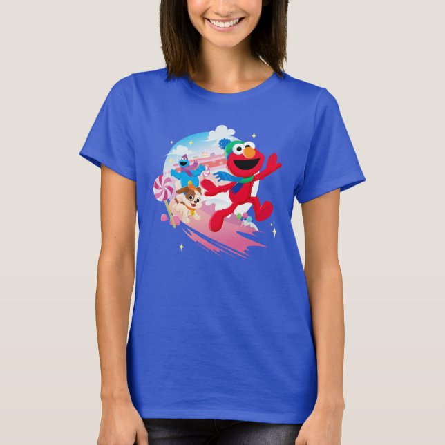 Elmo, Tango och Cookie Monster | Bästa jul någonsi T Shirt (Framsida)