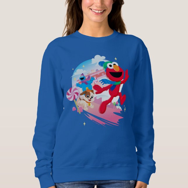 Elmo, Tango och Cookie Monster | Bästa jul någonsi T Shirt (Framsida)