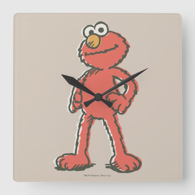 Elmo Vintage Fyrkantig Klocka (Framsida)