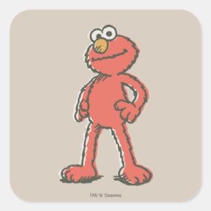 Elmo Vintage Fyrkantigt Klistermärke