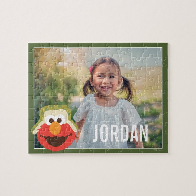 Elmo Woodland Ansikte | Lägg till ditt namn Pussel (Horisontell)