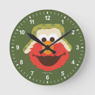 Elmo Woodland Ansikte Rund Klocka