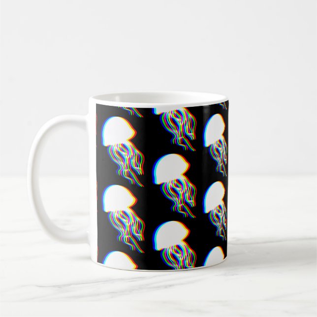 Elning av Jellyfish EDM Silhouette Patterned Kaffemugg (Vänster)