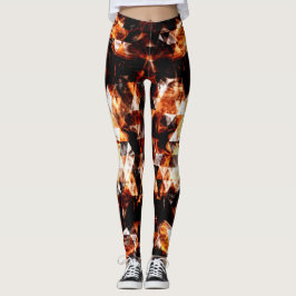 Elning av orange med gnisttriangelbrand leggings