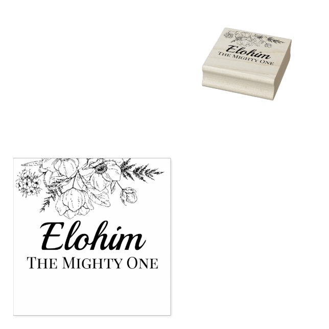 Elohim Hebreiska namn på Gud typografi Stämpel (Stämplad)