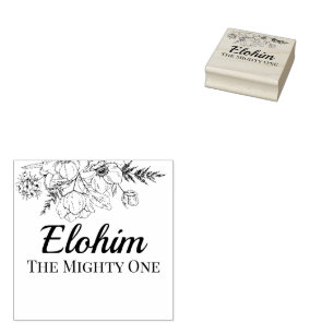 Elohim Hebrew Namn of God Typography Stämpel