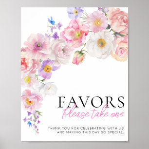 Eloise Rosa Blommigt Favorittecken Poster