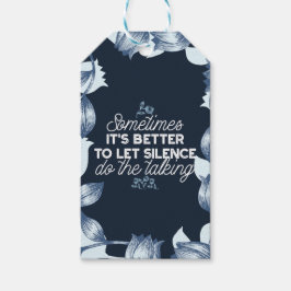 Elokvent tystnadskvotteckning för serendekoration presentetikett