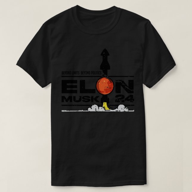 Elon Musck för 2024, stressad design T Shirt (Design framsida)