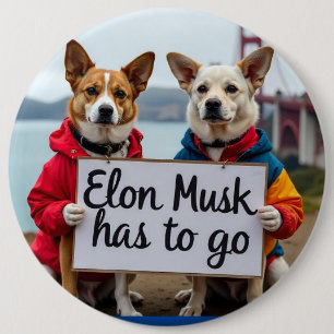 Elon Musk måste åka Hund Pin Knapp