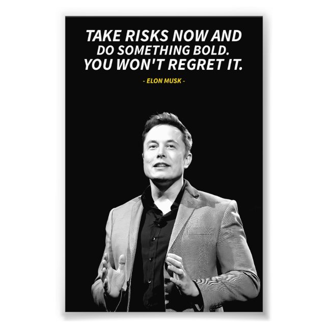 Elon musk Photo Enlargement Fototryck (Framsidan)