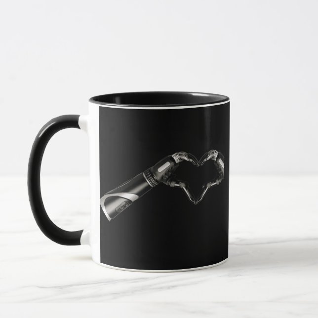 Elon Robot Arm Heart Musk Mugg (Vänster)