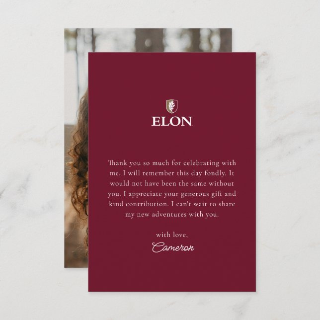 Elon | Student 20XX Tack Kort (Fram/baksida)