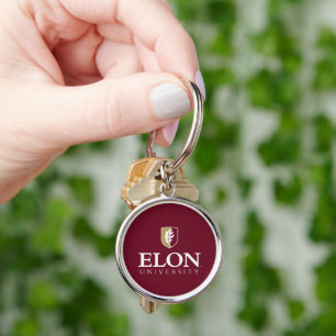 Elon Universiteten Rund Silverfärgad Nyckelring