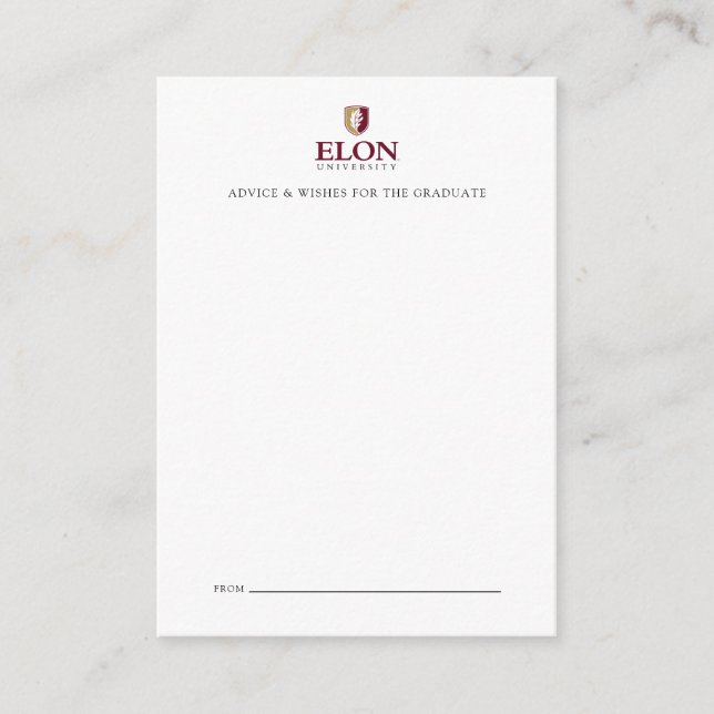 Elon Universiteten Studenten Anteckningskort (Framsida)