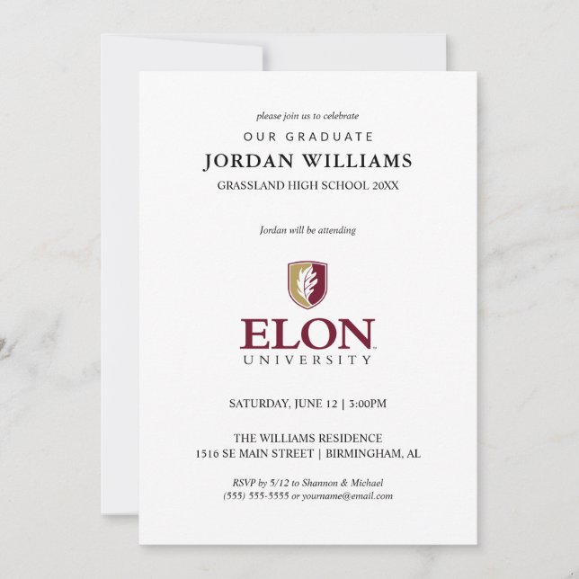 Elon University Examen Meddelande (Framsida)