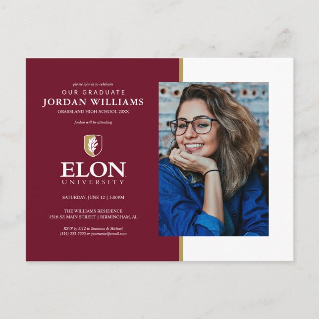 Elon University | Examen Meddelande Vykort (Framsida)