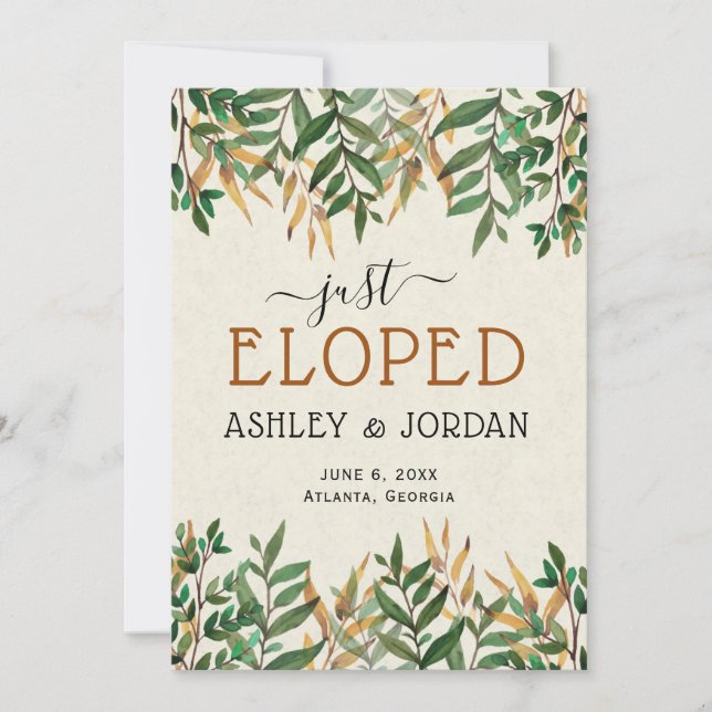Elope Bröllop Meddelande (Framsida)