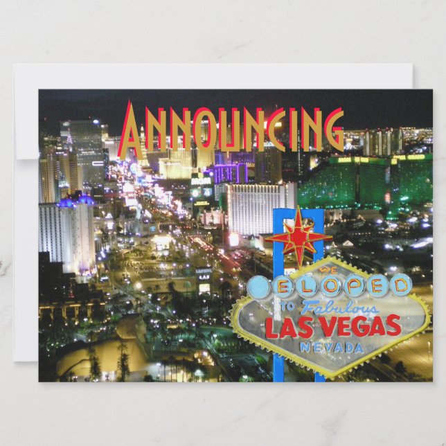 Elope gift i Las Vegas-meddelande Inbjudningar (Framsida)