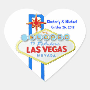 Elope Las Vegas Hjärtformat Klistermärke