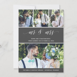 Elope Married Photo Bröllop-meddelande Inbjudningar