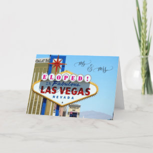Eloped i Las Vegas Mr & Mrs Card Tack Kort