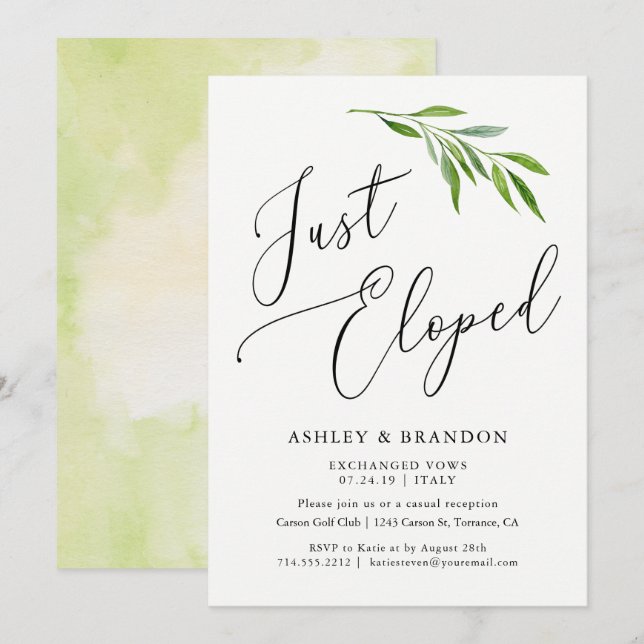 Elopement Announcards | Endast utlovad Inbjudningar (Fram/baksida)