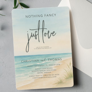 Elopement Beach Wedding Inbjudningar