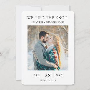 Elopement Bröllop meddelande med foto