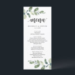 Elopement Dinner Menu Bröllop Eucalyptus Greenery Meny<br><div class="desc">Modern Grey Eucalyptus Bröllop Elopement-matarkort. Du kan enkelt anpassa och anpassa dig efter dina behov,  och dina middagsgäster blir glada när de ser den här perfekten och snyggten på middagsmenyn.</div>
