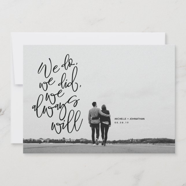 Elopement-kunskap och inbjudningskort (Framsida)