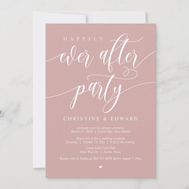 Elopement, lyckligtvis allt efter Party, Dusty Ro  Inbjudningar (Framsida)