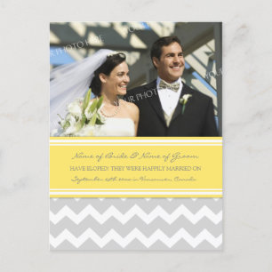 Elopement Notification Photo Postcards Lemon Grått Meddelande Vykort