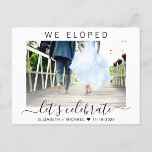 Elopement Photo Wedding Reception Inbjudan Vykort