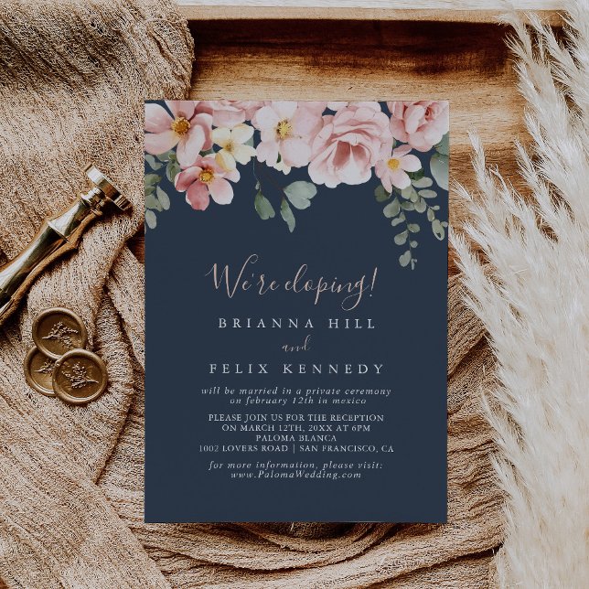 Elopement Recept för Eucalyptus Garden Ro Blommigt Inbjudningar (Skapare uppladdad)