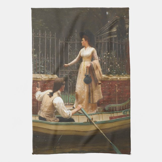 Elopement (romskt datum) (av E.B. Leighton) Kökshandduk (Vertikal)