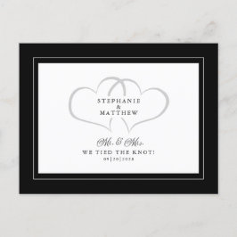 Elopement vi förband Knot Mr & Mrs Black White Inbjudan Vykort