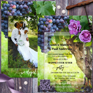 Elopement Vin ThLED Bröllop Photo Inbjudningar