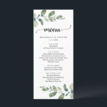Elopementmiddag i Eucalyptus Modern Rustic Bröllop Meny<br><div class="desc">Modern Grey Eucalyptus Bröllop Elopement-matarkort,  i rustik skriptutformning. Du kan enkelt anpassa och anpassa dig efter dina behov,  och dina middagsgäster blir glada när de ser den här perfekten och snyggten på middagsmenyn.</div>