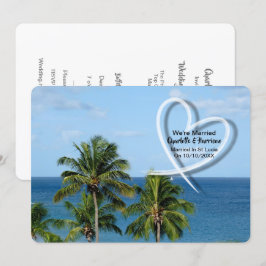 Elopementsbröllopsmottagning endast gift St Lucia Inbjudningar