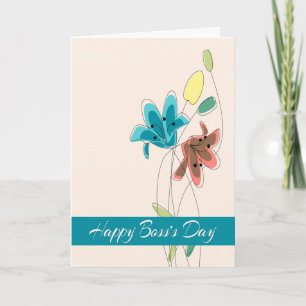 Eloquent Flower Illustrations for Lycklig Chef Day Kort