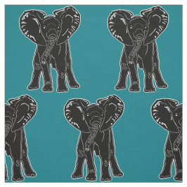 Elphant Black valfri bakgrund i Färg Tyg