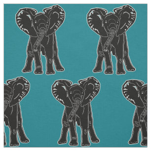 Elphant Black valfri bakgrund i Färg Tyg