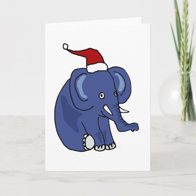 Elphant i jultomten helgkort (Framsida)
