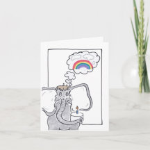 Elphant, minnes hälsningskort