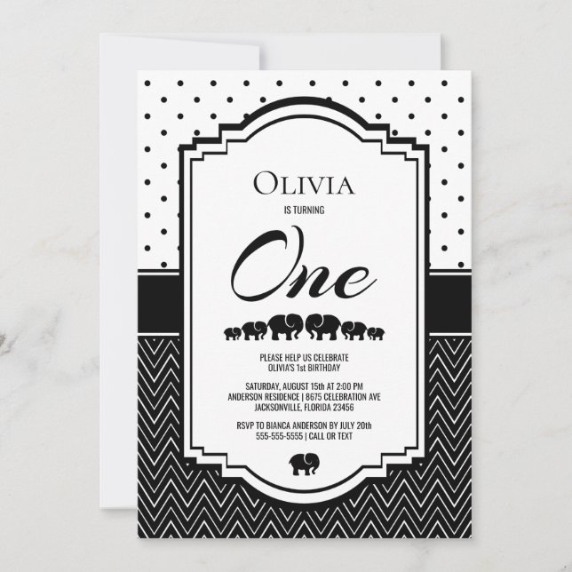 Elphant Party Inbjudningar (Framsida)