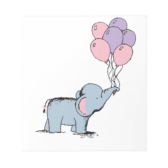 Elphant Pastel Watercolor Bunch of Balloo Anteckningsblock (Framsida)